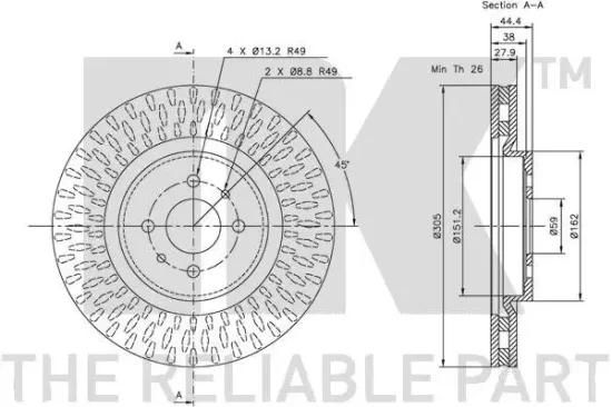 Bremsscheibe Vorderachse NK 202332 Bild Bremsscheibe Vorderachse NK 202332