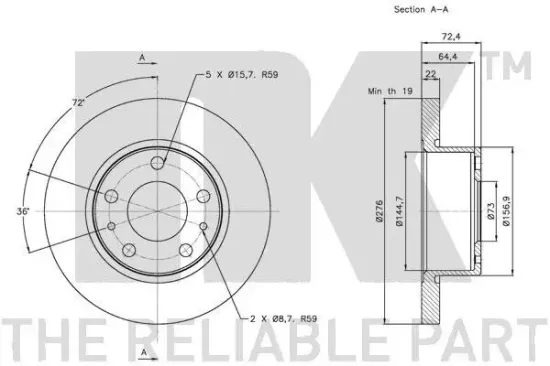 Bremsscheibe Vorderachse NK 202347 Bild Bremsscheibe Vorderachse NK 202347