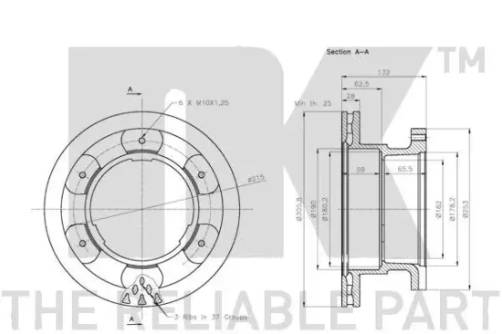 Bremsscheibe Hinterachse NK 202362 Bild Bremsscheibe Hinterachse NK 202362