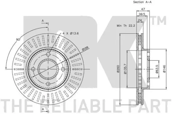 Bremsscheibe Vorderachse NK 202533 Bild Bremsscheibe Vorderachse NK 202533