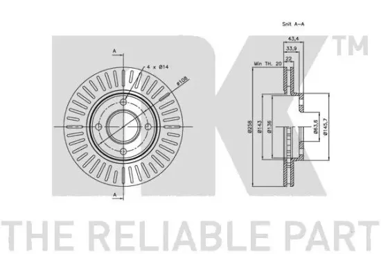 Bremsscheibe Vorderachse NK 202549 Bild Bremsscheibe Vorderachse NK 202549