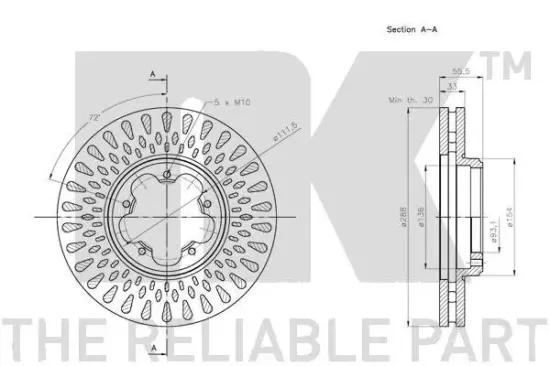 Bremsscheibe NK 202589 Bild Bremsscheibe NK 202589