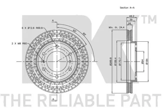 Bremsscheibe Vorderachse NK 203033 Bild Bremsscheibe Vorderachse NK 203033