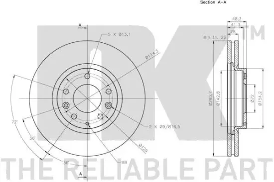 Bremsscheibe Vorderachse NK 203275 Bild Bremsscheibe Vorderachse NK 203275