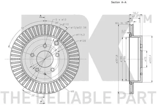Bremsscheibe Hinterachse NK 203276 Bild Bremsscheibe Hinterachse NK 203276