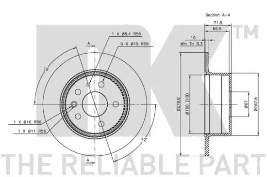 Bremsscheibe Hinterachse NK 203305 Bild Bremsscheibe Hinterachse NK 203305