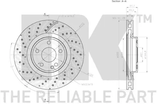 Bremsscheibe Vorderachse NK 2033124 Bild Bremsscheibe Vorderachse NK 2033124