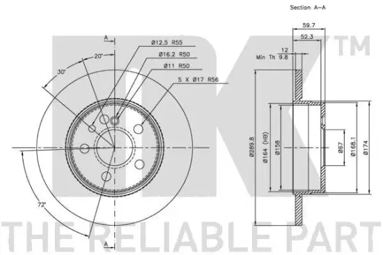 Bremsscheibe Hinterachse NK 203330 Bild Bremsscheibe Hinterachse NK 203330