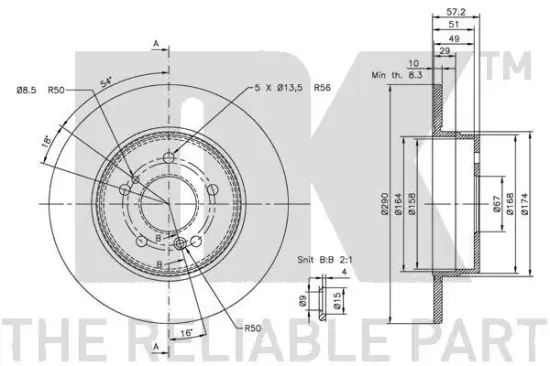 Bremsscheibe Hinterachse NK 203339 Bild Bremsscheibe Hinterachse NK 203339