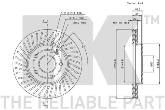 Bremsscheibe Vorderachse NK 203346 Bild Bremsscheibe Vorderachse NK 203346
