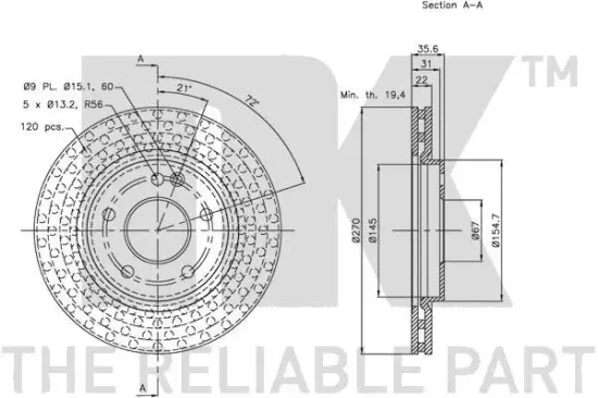 Bremsscheibe Vorderachse NK 203369 Bild Bremsscheibe Vorderachse NK 203369