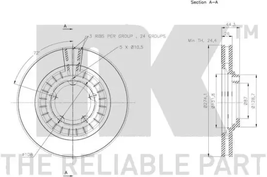 Bremsscheibe NK 203435 Bild Bremsscheibe NK 203435