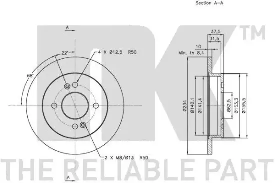 Bremsscheibe Hinterachse NK 203518 Bild Bremsscheibe Hinterachse NK 203518