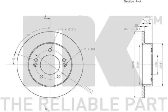 Bremsscheibe Hinterachse NK 203533 Bild Bremsscheibe Hinterachse NK 203533