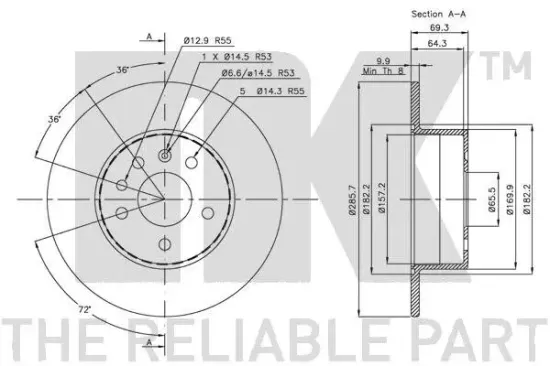 Bremsscheibe Hinterachse NK 203624 Bild Bremsscheibe Hinterachse NK 203624