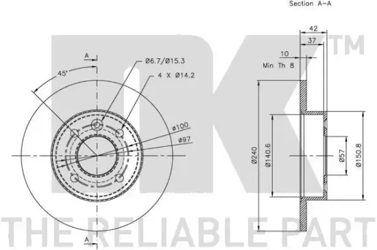 Bremsscheibe Hinterachse NK 203633 Bild Bremsscheibe Hinterachse NK 203633