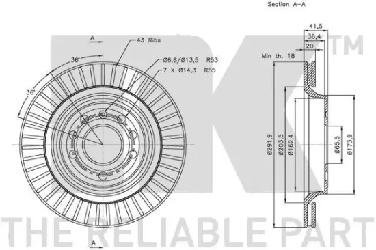 Bremsscheibe Hinterachse NK 203650 Bild Bremsscheibe Hinterachse NK 203650