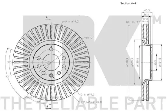 Bremsscheibe Vorderachse NK 203673 Bild Bremsscheibe Vorderachse NK 203673