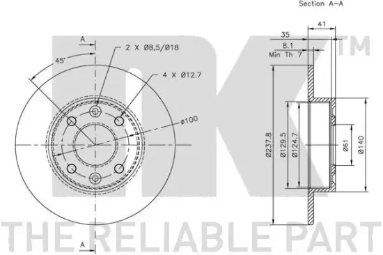 Bremsscheibe Vorderachse NK 203906 Bild Bremsscheibe Vorderachse NK 203906