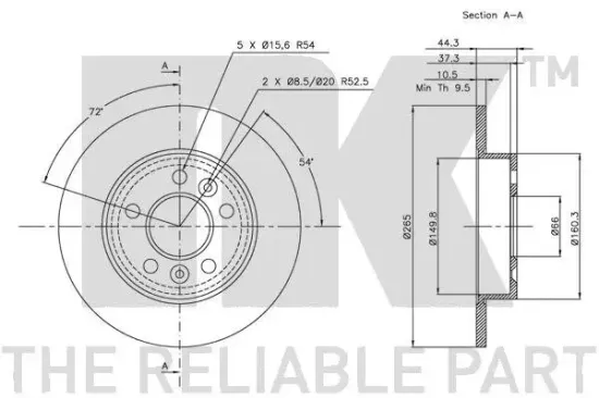 Bremsscheibe Hinterachse NK 203915 Bild Bremsscheibe Hinterachse NK 203915