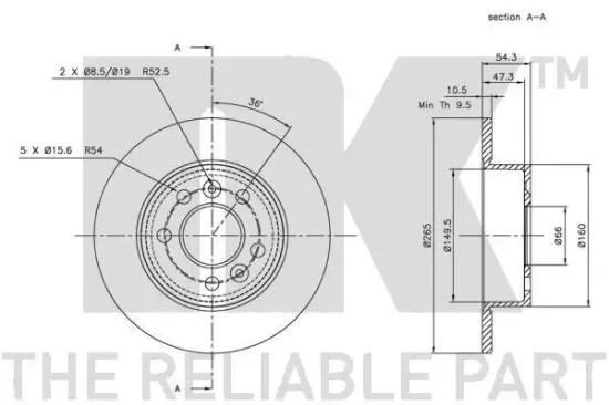 Bremsscheibe Hinterachse NK 203929 Bild Bremsscheibe Hinterachse NK 203929