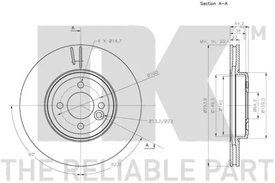 Bremsscheibe Vorderachse NK 204040 Bild Bremsscheibe Vorderachse NK 204040