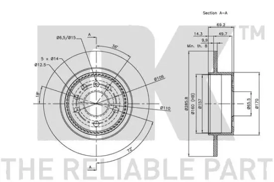 Bremsscheibe Hinterachse NK 204110 Bild Bremsscheibe Hinterachse NK 204110