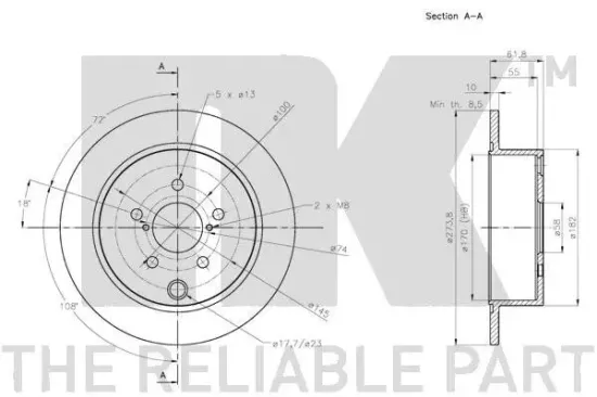 Bremsscheibe Hinterachse NK 204422 Bild Bremsscheibe Hinterachse NK 204422