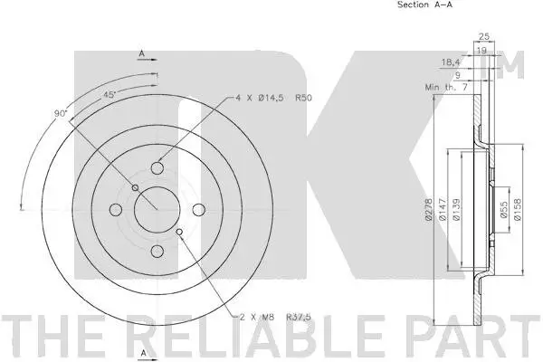 Bremsscheibe NK 3145111 Bild Bremsscheibe NK 3145111