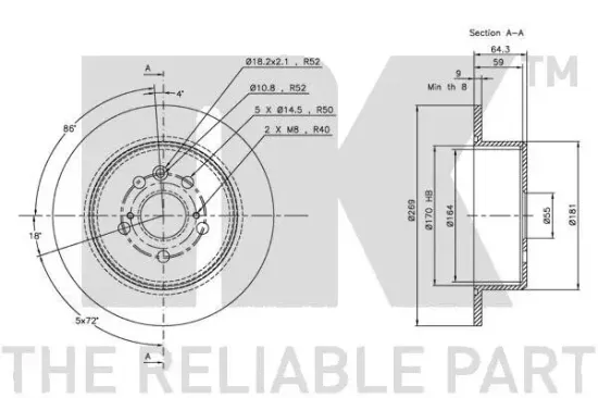 Bremsscheibe Hinterachse NK 204558 Bild Bremsscheibe Hinterachse NK 204558