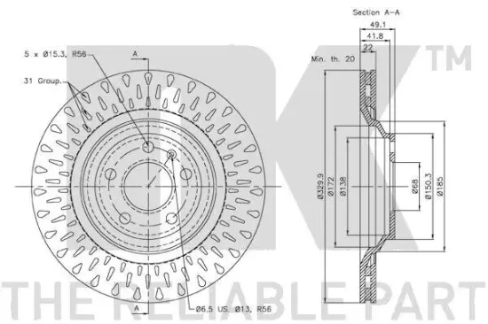 Bremsscheibe Hinterachse NK 2047110 Bild Bremsscheibe Hinterachse NK 2047110