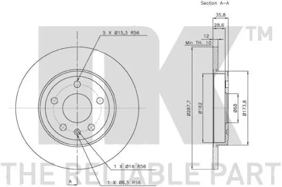 Bremsscheibe Hinterachse NK 3147111 Bild Bremsscheibe Hinterachse NK 3147111