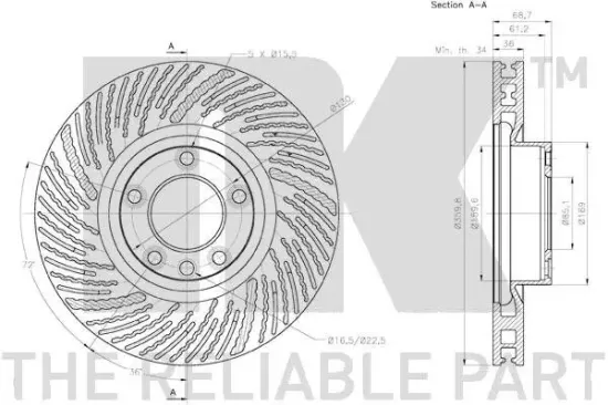 Bremsscheibe Vorderachse links NK 3147151 Bild Bremsscheibe Vorderachse links NK 3147151