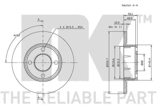 Bremsscheibe Vorderachse NK 204737 Bild Bremsscheibe Vorderachse NK 204737