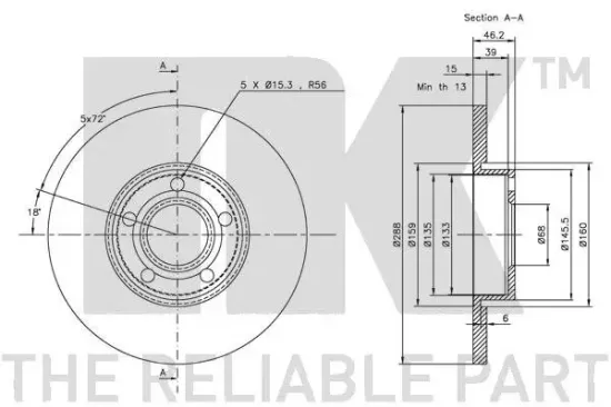 Bremsscheibe NK 204742 Bild Bremsscheibe NK 204742