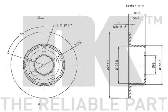 Bremsscheibe Hinterachse NK 204744 Bild Bremsscheibe Hinterachse NK 204744