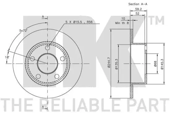 Bremsscheibe Hinterachse NK 204749 Bild Bremsscheibe Hinterachse NK 204749