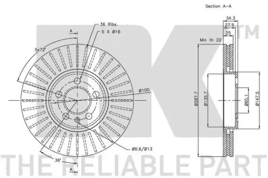 Bremsscheibe NK 204760 Bild Bremsscheibe NK 204760