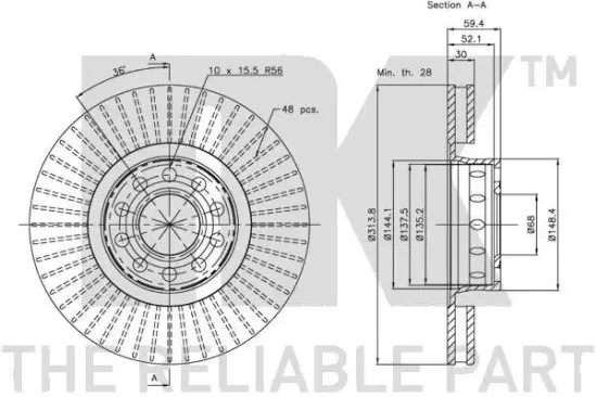 Bremsscheibe Vorderachse NK 204780 Bild Bremsscheibe Vorderachse NK 204780
