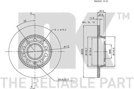 Bremsscheibe Hinterachse NK 204782 Bild Bremsscheibe Hinterachse NK 204782