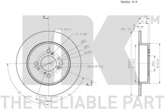 Bremsscheibe Hinterachse NK 205225 Bild Bremsscheibe Hinterachse NK 205225