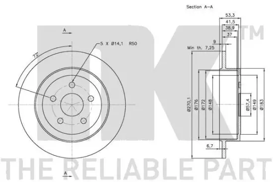 Bremsscheibe Hinterachse NK 209316 Bild Bremsscheibe Hinterachse NK 209316