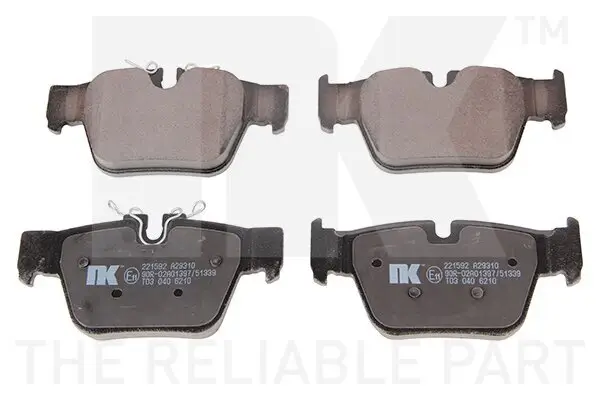 Bremsbelagsatz, Scheibenbremse Hinterachse NK 221592