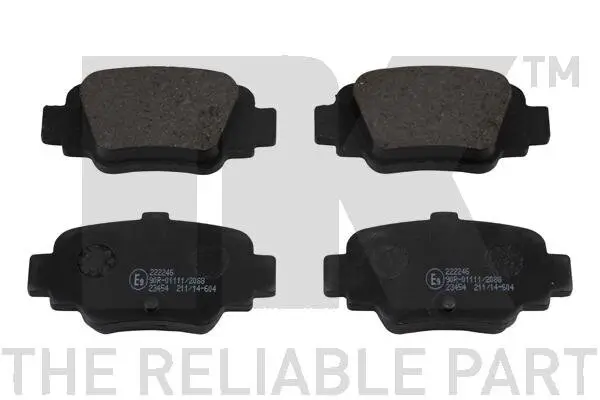 Bremsbelagsatz, Scheibenbremse Hinterachse NK 222246