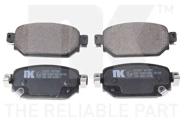 Bremsbelagsatz, Scheibenbremse Hinterachse NK 223267