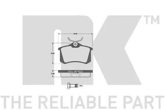 Bremsbelagsatz, Scheibenbremse Vorderachse NK 224548 Bild Bremsbelagsatz, Scheibenbremse Vorderachse NK 224548