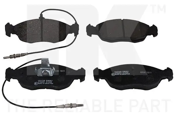 Bremsbelagsatz, Scheibenbremse Vorderachse NK 223726