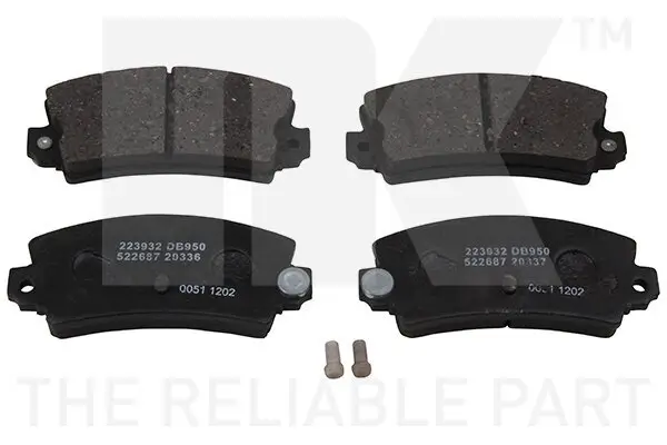 Bremsbelagsatz, Scheibenbremse Hinterachse NK 223932