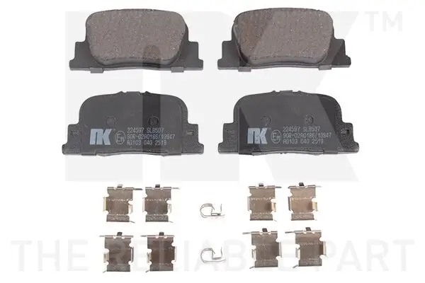 Bremsbelagsatz, Scheibenbremse Hinterachse NK 224597