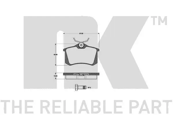 Bremsbelagsatz, Scheibenbremse Hinterachse NK 229332